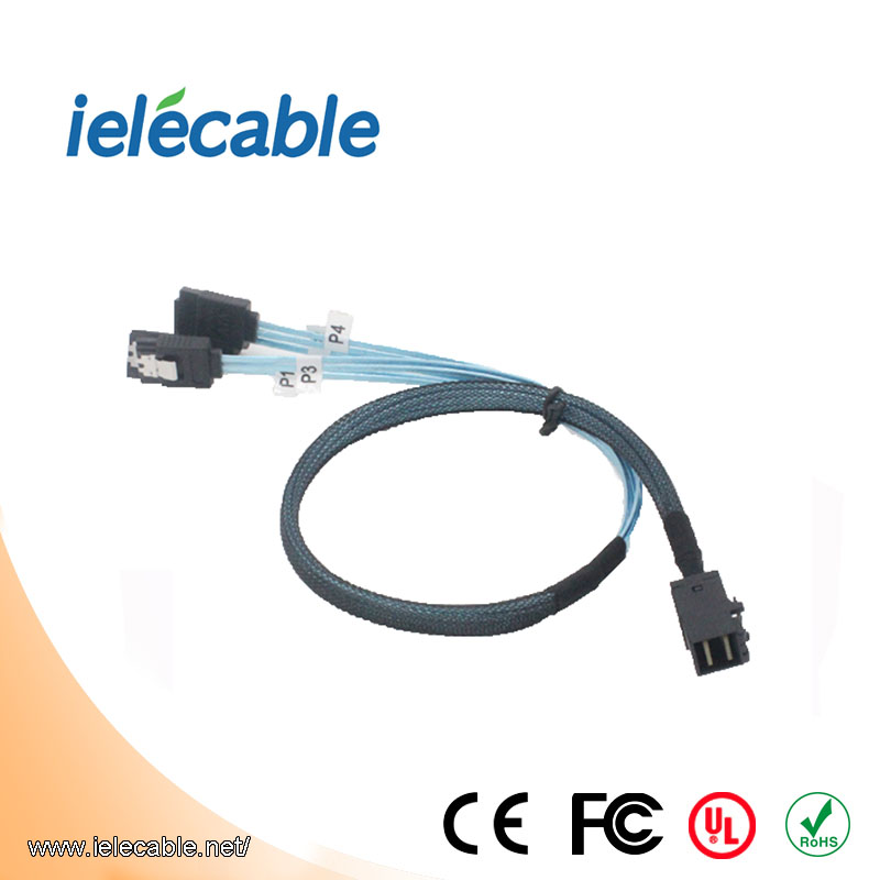 MINISAS (SFF8643) TO 4*SATA 7PIN Cable