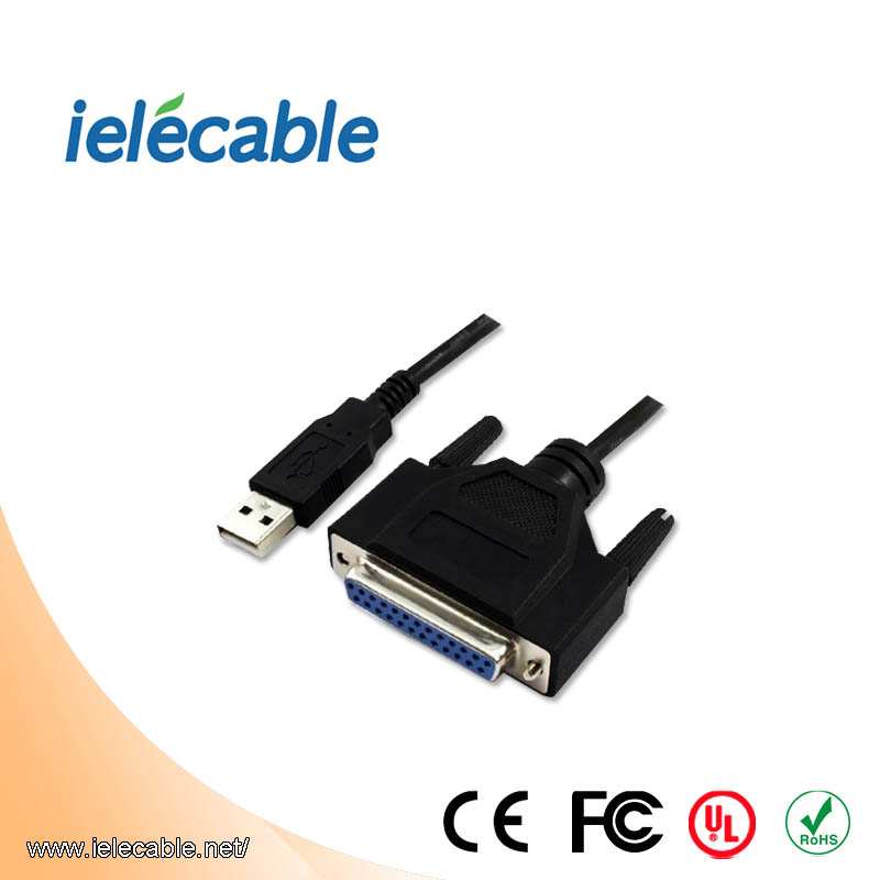 USB2.0转1284并口DB25数据打印线 