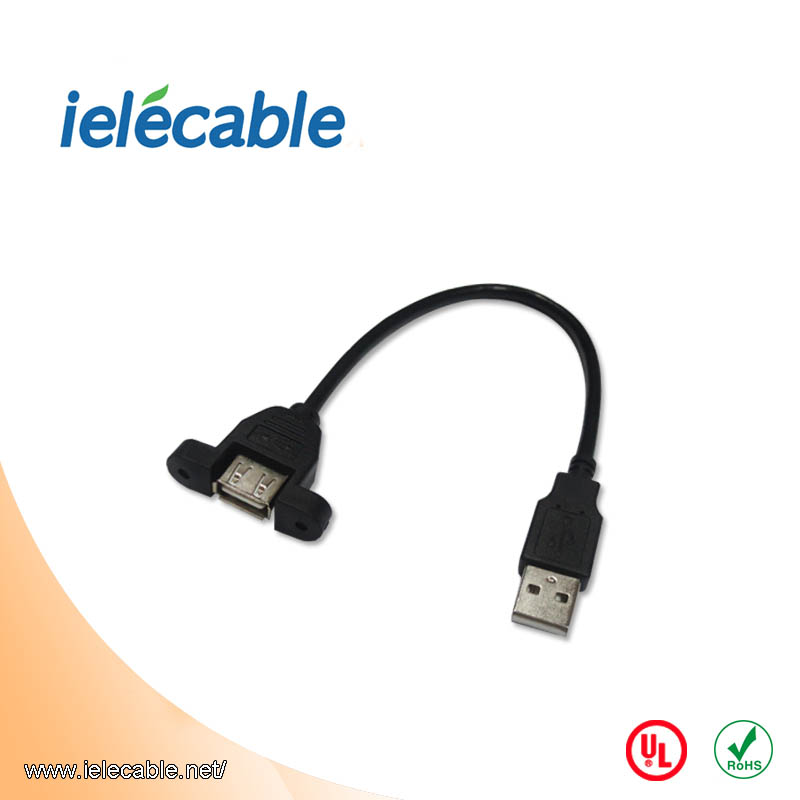 USB 2.0 A 公对A母带耳朵数据连接线